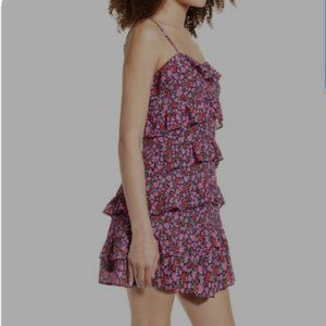 4si3nna Floral Ruffled Tiered Mini Dress